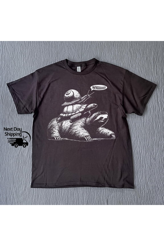 Retro Funny Sloth Turtle Snail Piggyback 90s Graphic Shirt, Piggyback T-Shirt, Funny Teena