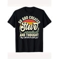 thumbnail image 1 of Retro Funny Steve Name Personalized T-Shirt Vintage Sunset Graphic Tee Humorous Men's Apparel Unique Birthday Gift Idea, 1 of 6