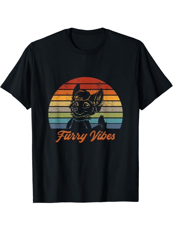 Retro Furry Fandom Furry Vibes - Cute OwO Fursuit Tee Gift Unisex T-Shirt