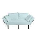 thumbnail image 1 of Retro Futon Couch, Big White Dots Spots Little Circles Shabby Pastel Colors Symmetrical Monochrome, Daybed with Metal Frame Upholstered Sofa for Living Dorm, Loveseat, Pale Blue White, by Ambesonne, 1 of 4