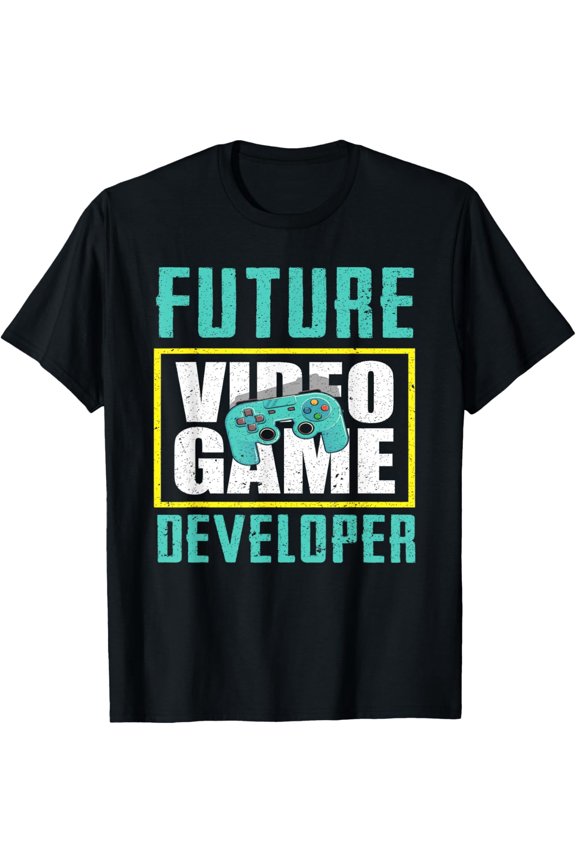 Retro Future Video Game Developer T-Shirt Funny Gaming Programmer Coding Graphic Tee for Men and Women
