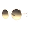 thumbnail image 1 of Retro Futurism Round Circle Lens Oversize Metal Rim Sunglasses Gold Smoke, 1 of 4