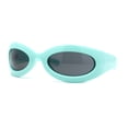 thumbnail image 1 of Retro Futurism Wrap Sport Thick Plastic Oval Sunglasses Mint - Black, 1 of 4
