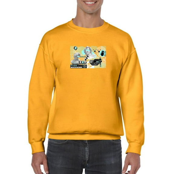 Retro Futuristic Collage Sweatshirt Men -Image by Shutterstock, Male XX-Large