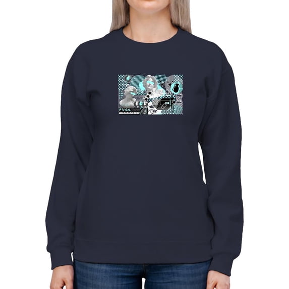 Retro Futuristic Collage Sweatshirt Women -Image by Shutterstock, Female Small