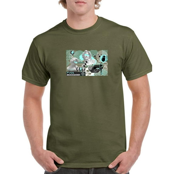 Retro Futuristic Collage T-Shirt Men -Image by Shutterstock, Male 3X-Large