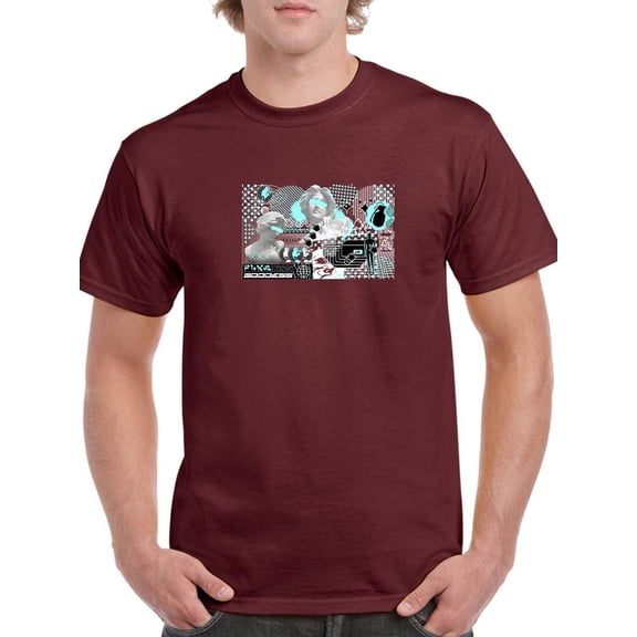 Retro Futuristic Collage T-Shirt Men -Image by Shutterstock, Male Large