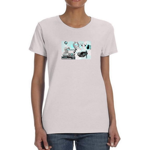 Retro Futuristic Collage T-Shirt Women -Image by Shutterstock, Female x-Large