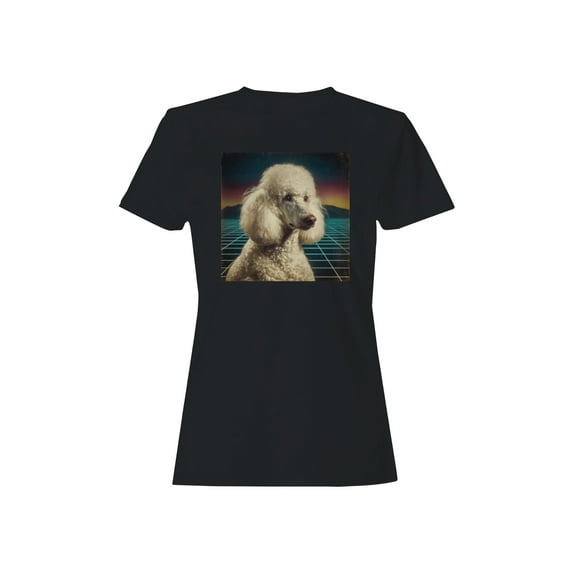 Retro Futuristic Poodle Portrait Women's T-shirt