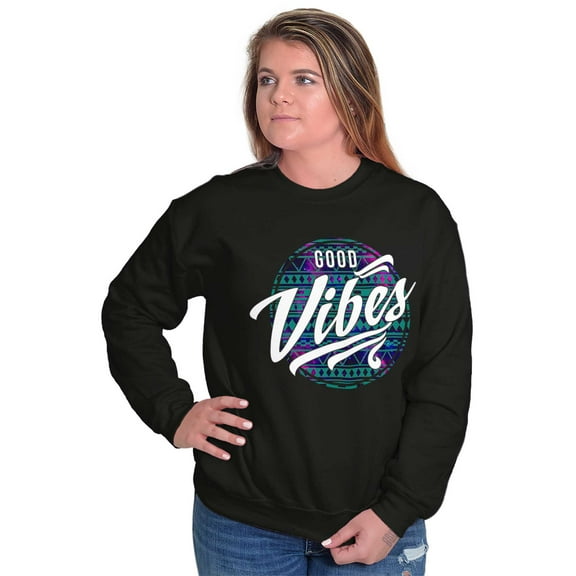 Retro Galaxy Positive Hippie Quote Sweatshirt for Men or Women Brisco Brands M