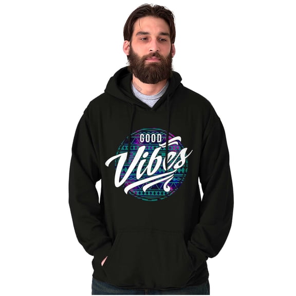 Retro Galaxy Positive Hippie Quote Unisex Plus Fleece Graphic Hoodie Brisco Brands 2X