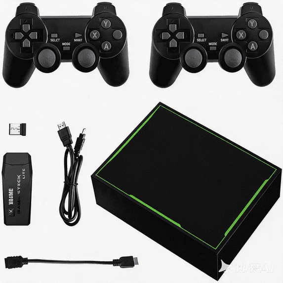 Retro Game Box with 2 Wireless Controllers, HD Plug & Play Gaming Set-64G M8