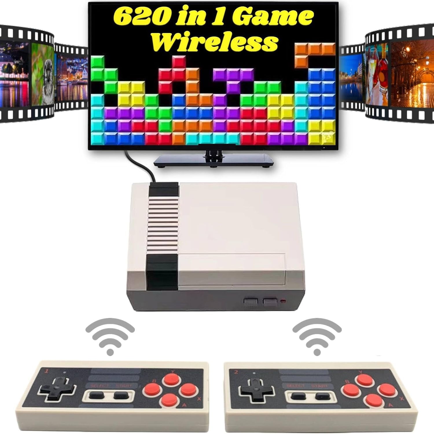 Retro Game Console, Classic Mini Retro Game System Builtin 620 Games