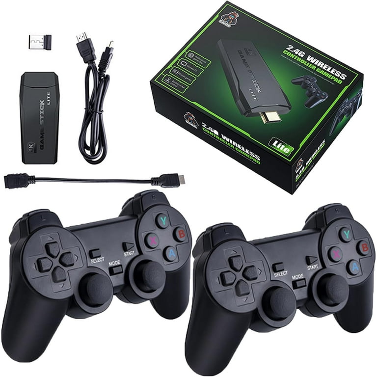 20000+ Video Game Stick 4K Retro Game Console Plug&Play+2x Wireless  Controllers