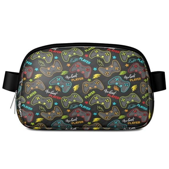 Retro Game Controller Belt Bag – Digital Gaming Fanny Pack with Loading Level Mode, Joystick Buttons, and Gamer Style