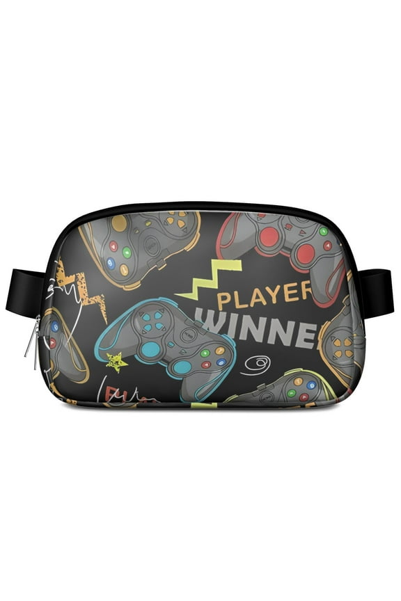 Retro Game Controller Belt Bag – Digital Gaming Fanny Pack with Loading Level Mode, Joystick Buttons, and Gamer Style