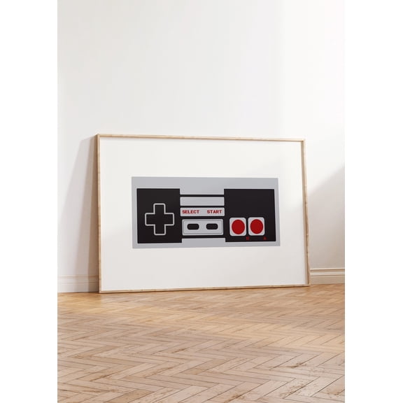Retro Game Controller Gaming Wall Art Decor Unframed Paper Print