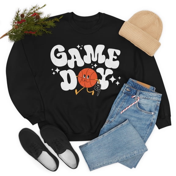 Retro Game Day Women's Basketball Fan Funny Novelty Unisex Pullover Sweatshirt