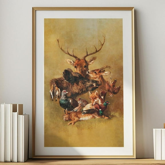 Retro Game Hunting Print Gift For Hunter Vintage Hunting Art Poster Cabin Wall Decor Outdoorsy Wild Animals Wall Art Hunting Dad Gift Wall Art, Modern Wall Decor, 8x12 UNFRAMED