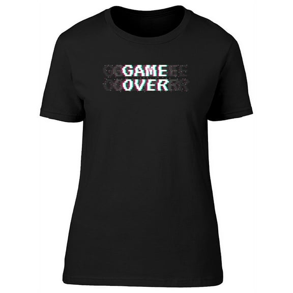 Retro Game Over Glitch T-Shirt Women -Image by Shutterstock, Female Large
