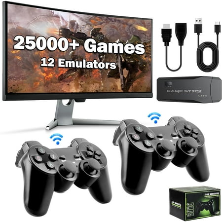 Retro Game Stick, Nostalgia Stick Game,Plug and Play Video Game Stick,Game Stick 4K HD Output,9 Classic Emulators, 2.4G Wireless Controllers