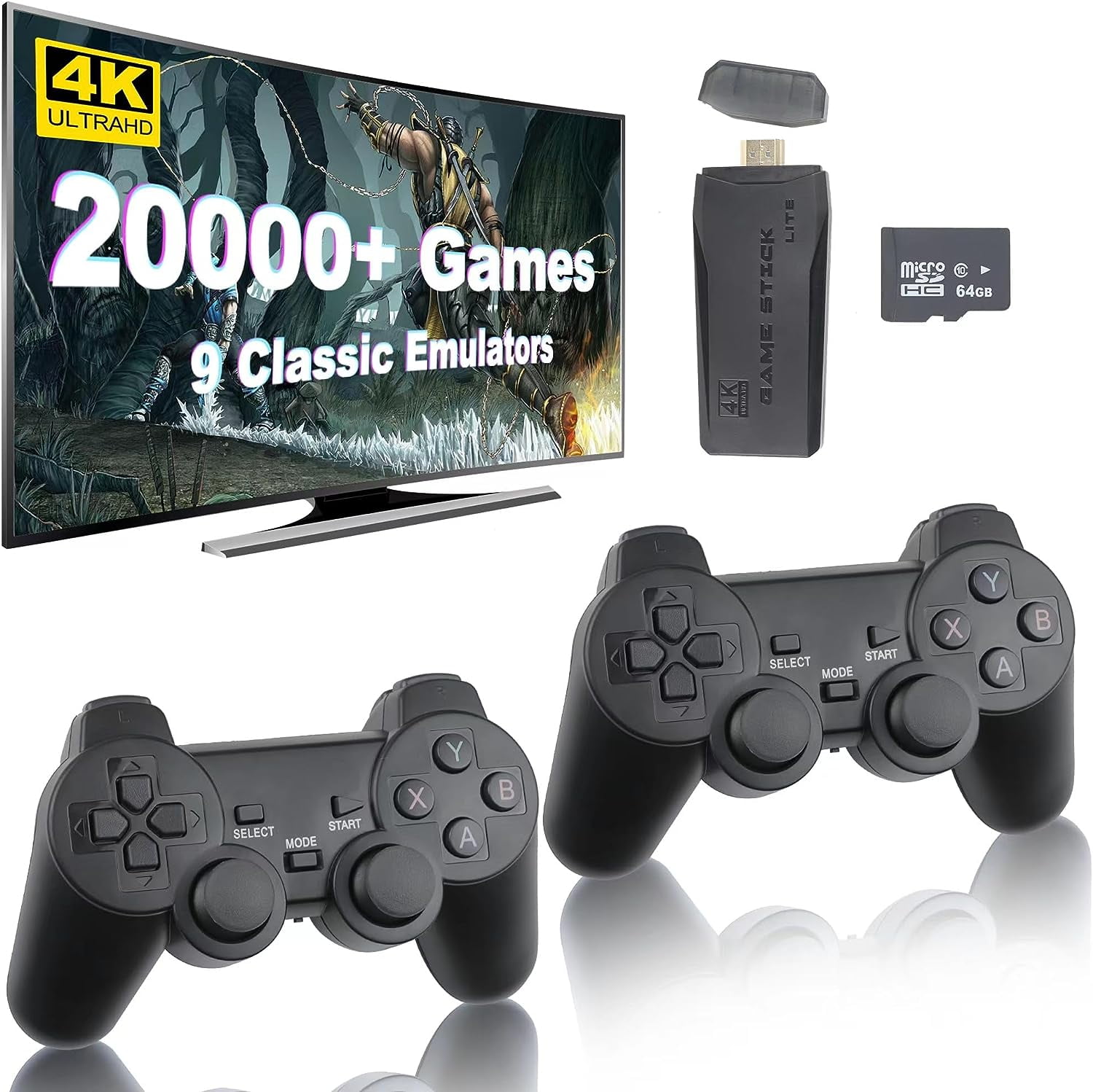 4K Retro Game Console Plug&Play 20000+ Video Game Stick W