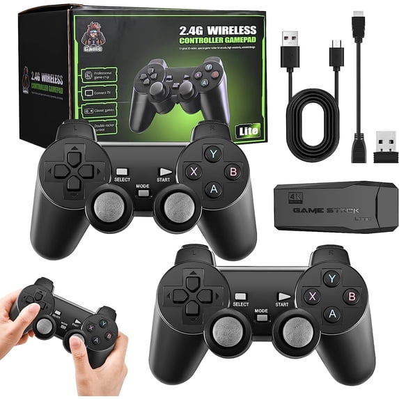 Retro Game Stick - Revisit Classic Games,Retro Game Console with Built in Games,20,000+ Games,9 Classic Emulators,4K HD Output and Dual 2.4G Wireless Controllers (64G)