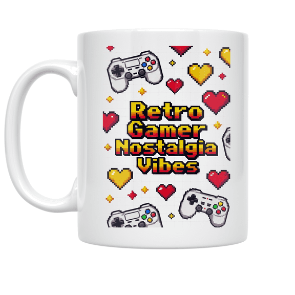 Retro Gamer Nostalgia Vibes - Video Game Enthusiast - 11 oz Ceramic Coffee Mug