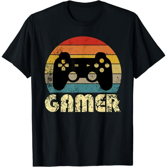 Retro Gamer Video Game Player Boys Teens Men T-Shirt