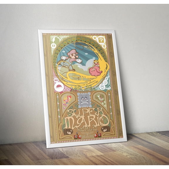 Retro Gaming Artwork Wall Decor - Super Mario World Poster - 16x24 UNFRAMED