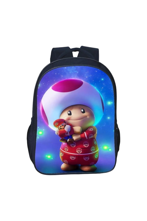 Retro Gaming Backpack - Classic Video Game Character Print Canvas Daypack, Large Capacity Bookbag for School, Travel & Daily Commute (Age 6+)