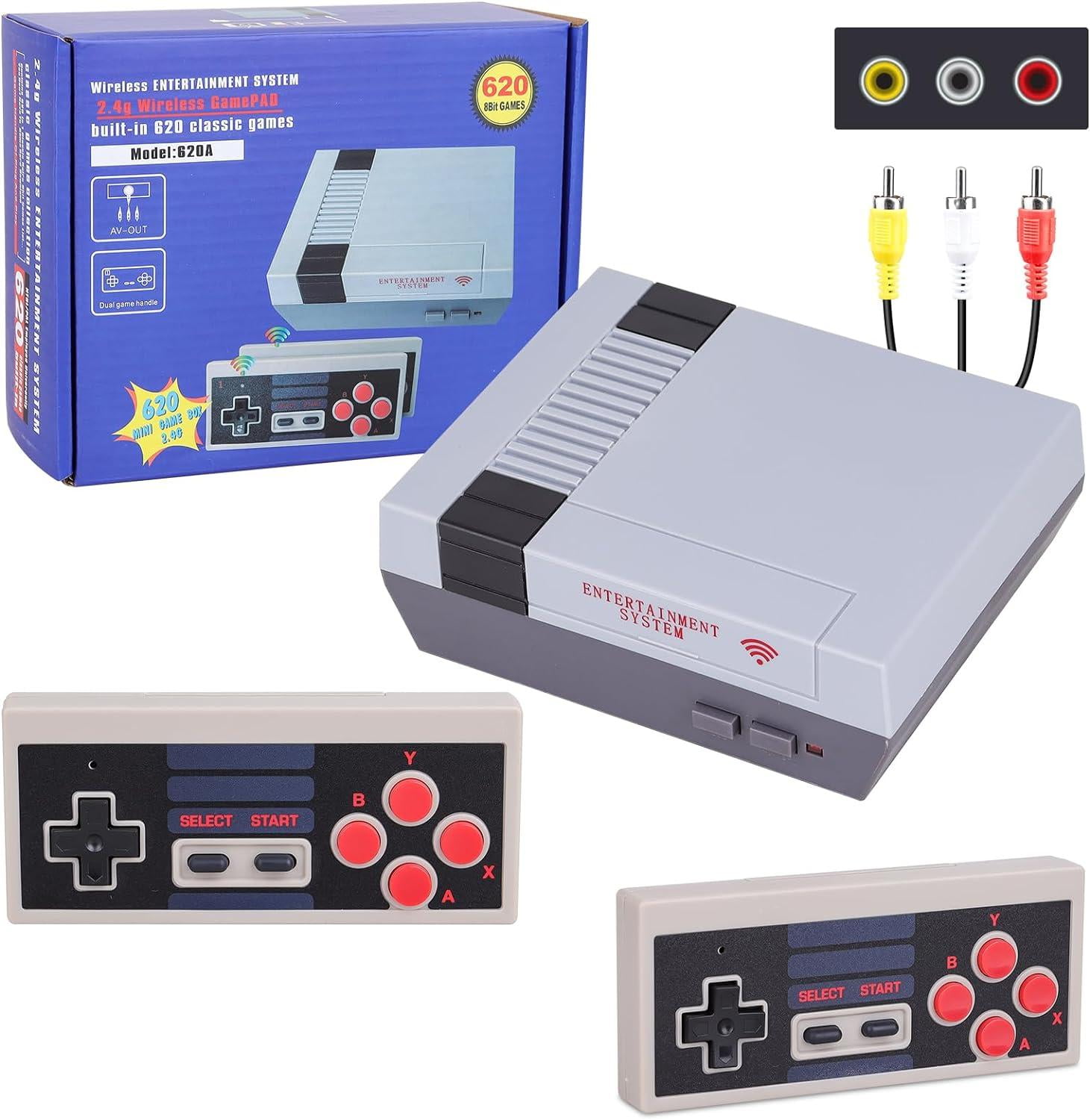 Retro Gaming Console with 620 Builtin Classic Games, 8Bit Video Game