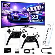 Retro Gaming Console Stick Pro, 4K HDMI, 40,000+ Video Games with 2 Wireless Controllers