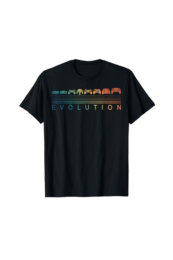 Retro Gaming Evolution Graphic T-Shirt for Nostalgic Gamers