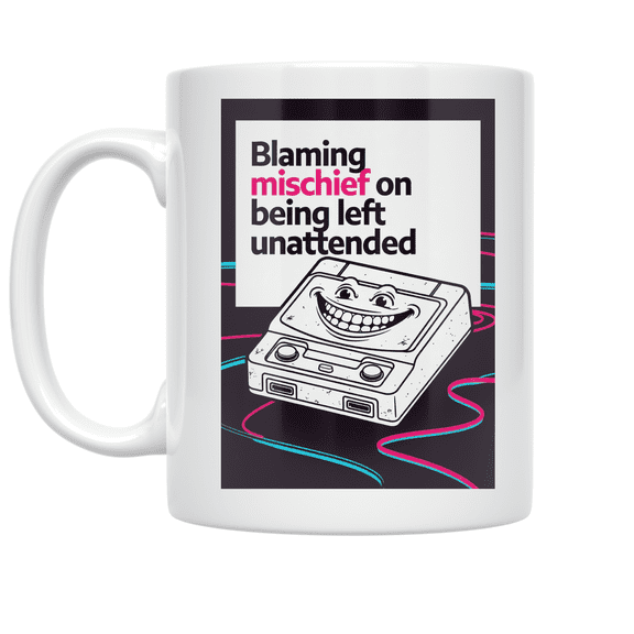 Retro Gaming Mischief - Gamer Enthusiast - 11 oz Ceramic Coffee Mug