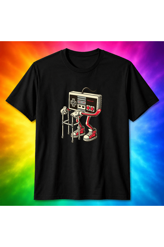 Retro Gaming Pattern Old Video Game Console Theme Arcade 8-Bit Unisex T-Shirt V19664, S-5XL