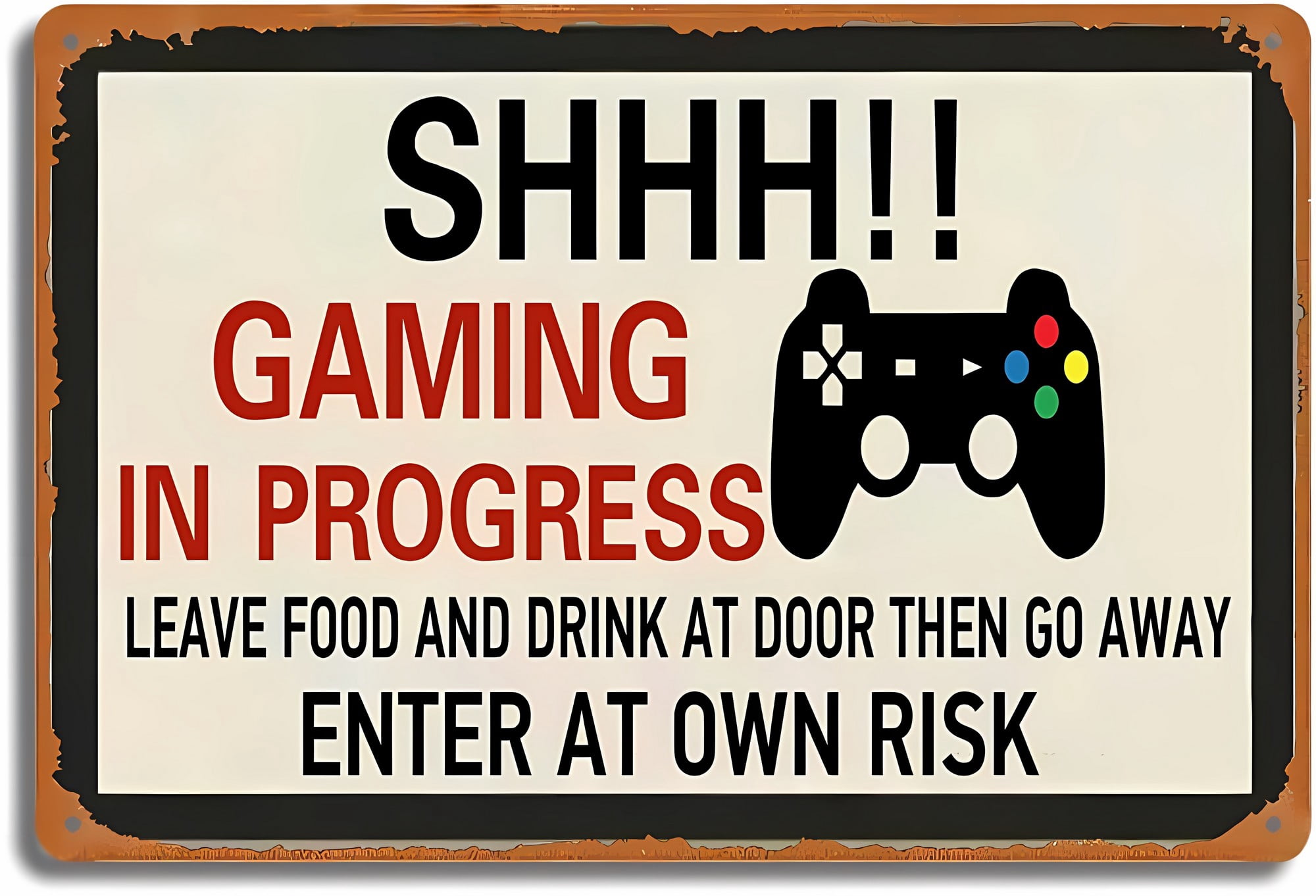 Gaming In Progress Sign Retro Gaming SHHH! Game in Progress Sign - 12×8 Inches, Funny Do Not ...