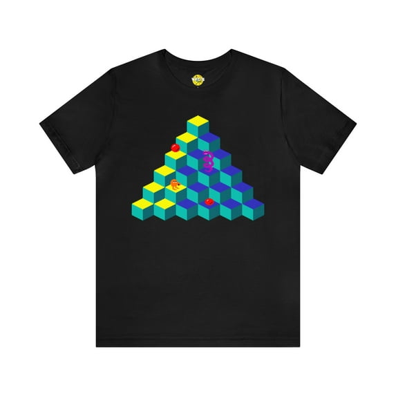 Retro Gaming Shirt - 80s Video Game Tee- QBert Tshirt - QBert game screen