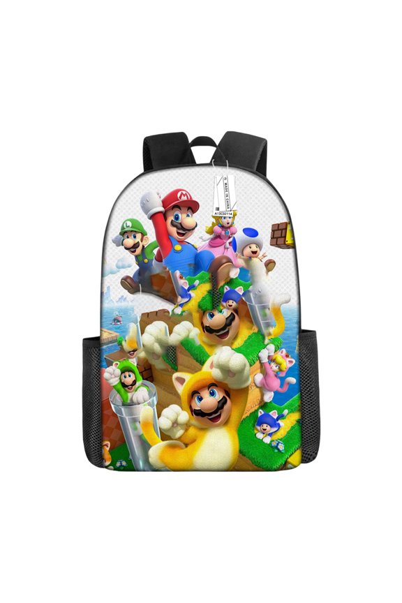 Retro Gaming Student Backpack , Large-Capacity Canvas Bookbag with Adjustable Straps & Ergonomic Support , Anime-Inspired Casual Daypack for School, Travel & Daily Use(Age 6+)