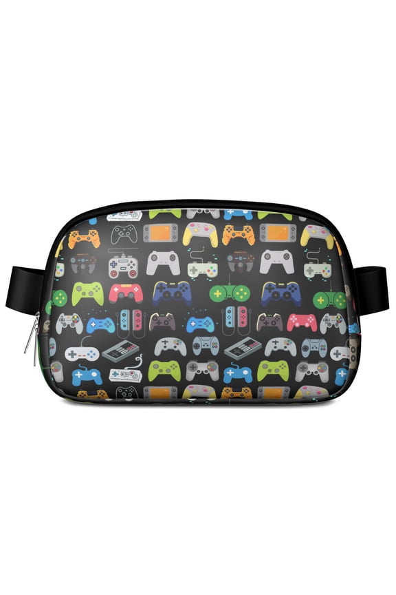 Retro Gaming Waist Pack – Waterproof Fanny Pack with Classic 8-Bit Print, Lightweight for Play Sessions & Video Game Conventions