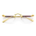 thumbnail image 1 of Retro Gangster Rapper Luxury Clear Lens Rimless Rectangle Fashion Eyeglasses Gold Brown, 1 of 8