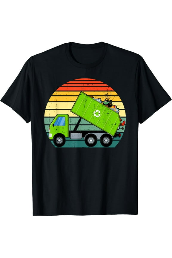 Retro Garbage Truck Waste Management Tee Boys Toddlers Kids T-Shirt