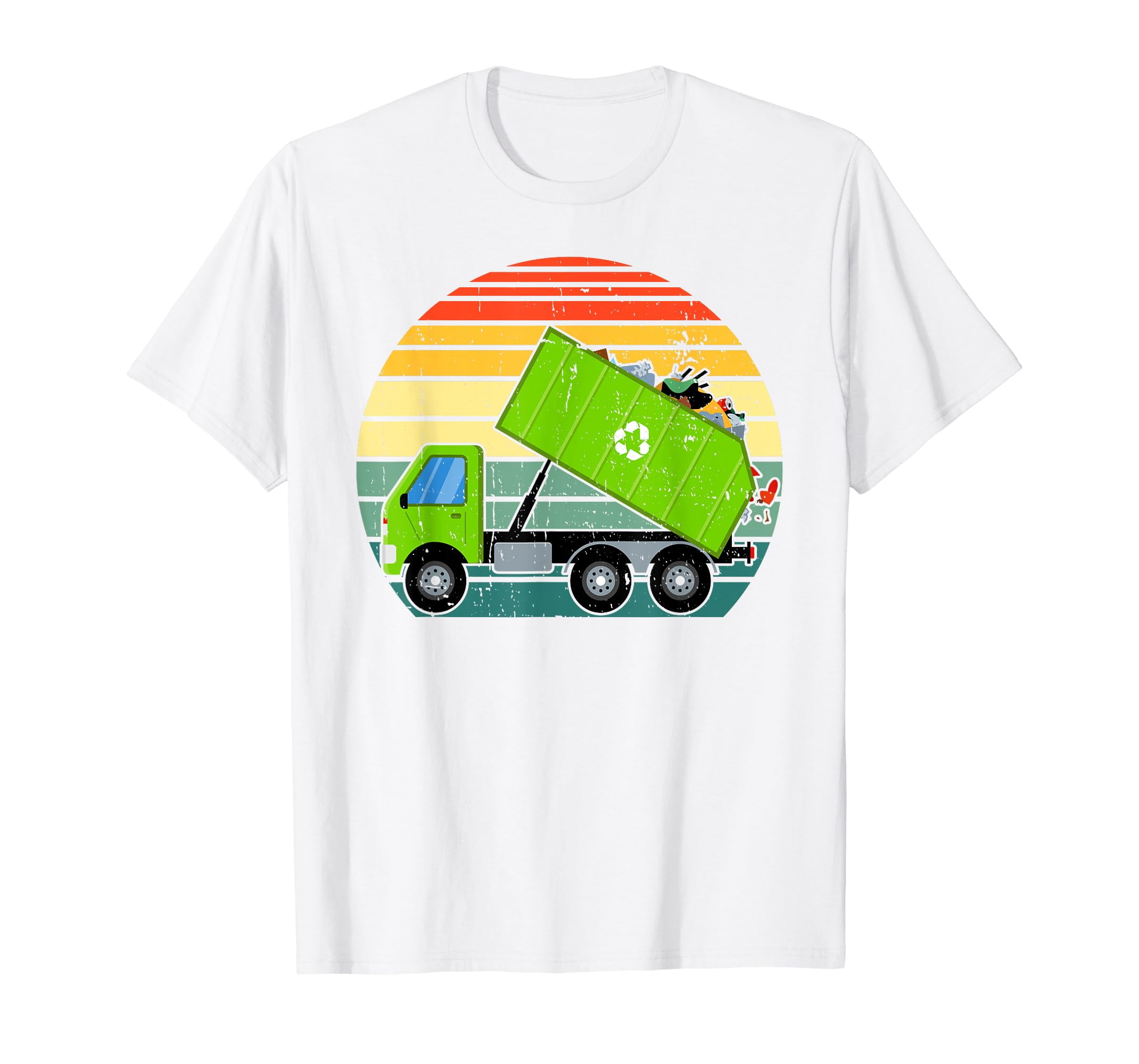Retro Garbage Truck Waste Management Tee Boys Toddlers Kids TShirt