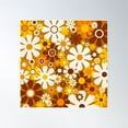 thumbnail image 1 of Retro Garden Flowers Groovy 60S 70S Floral Pattern Ochre Yellow Orange Brown Poster Wall Art, Modern Wall Decor, 24x36 UNFRAMED, 1 of 3