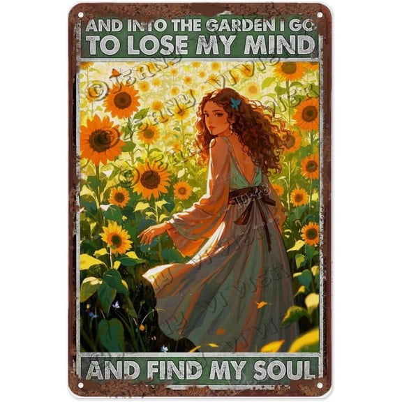 Retro Garden Metal Sign 12x16 Inch Inspirational Quote Wall Decor for Gardens, Patios, and Outdoor Spaces | Wonderful Christmas or Birthday Gift for Gardening Fans