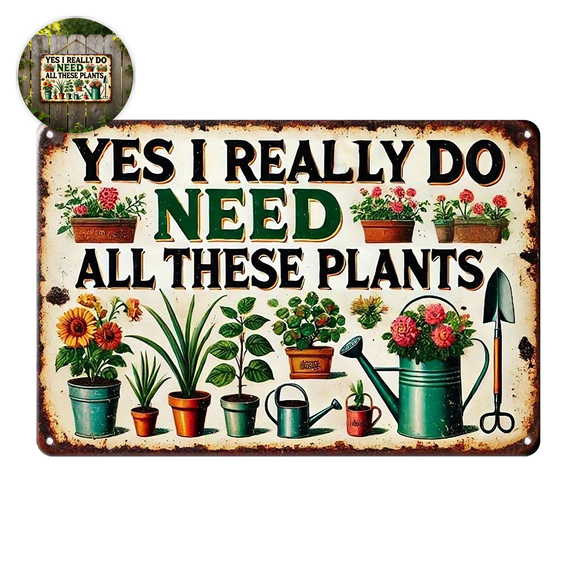 Retro Gardening Iron Sign – Decorative Wall Plaque for Garden, Patio, Fence, Yard, Outdoor & Indoor Spaces, Perfect for Home & Greenhouse Decor