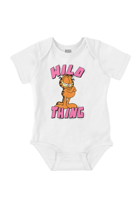 Retro Garfield Cartoon Wild Thing Romper Boys or Girls Infant Baby Brisco Brands 12M