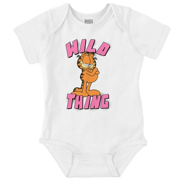 Retro Garfield Cartoon Wild Thing Romper Boys or Girls Infant Baby Brisco Brands NB