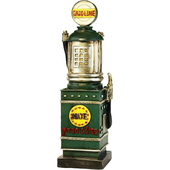 Retro Gasoline Gas Pump Coin Bank Piggy Saving Bank Fuel Pump Decorative Resin Vintage Collectible Figurine Sculpture