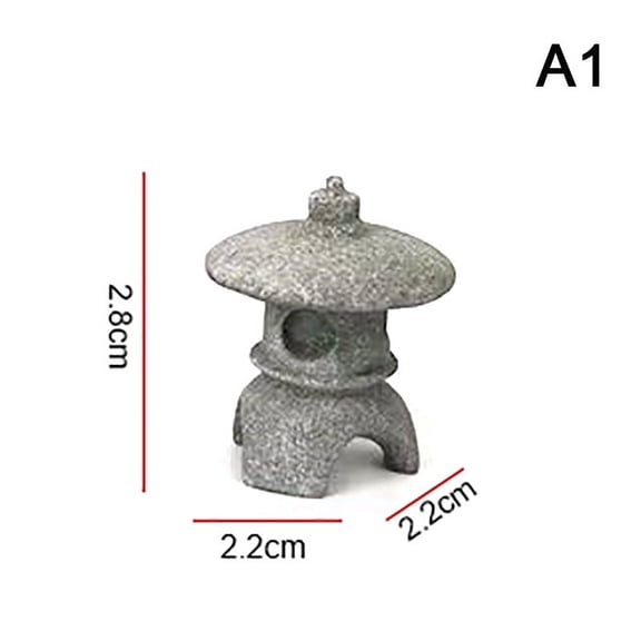 Retro Gazebo Chinese Lantern Mini Pagoda Model Decoration Stone Miniature Statue